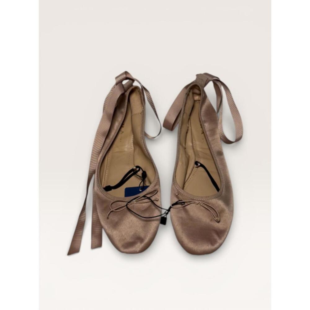 Balletcore ZARA Ballet Flats with Ankle Ribbon Tie